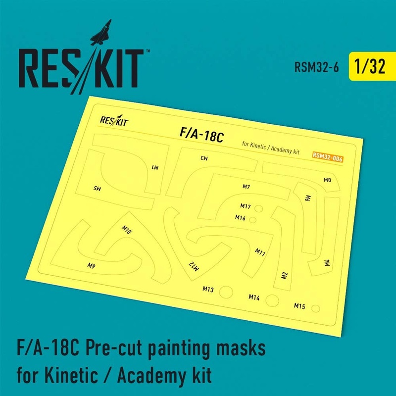 1/32 F/A-18C Pre-cut painting masks for Kinetic / Academy kit