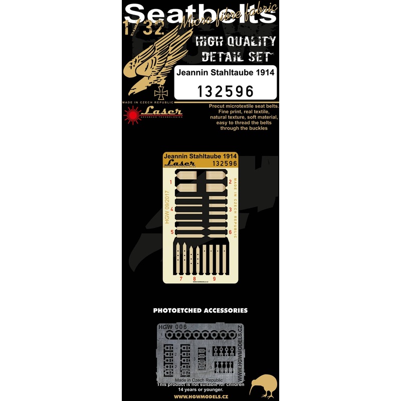 1/32 Jeannin Stahltaube 1914 Fabric Seatbelt (for Wingnut Wings)