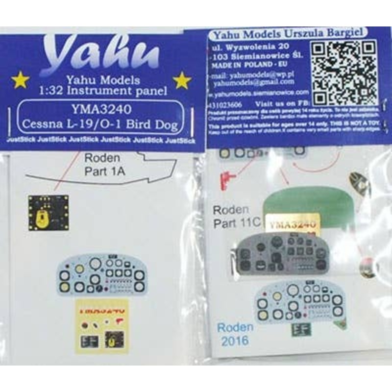 1/32 L-19 / O-1 Bird Dog Coloring Instrument Panel (Roden)
