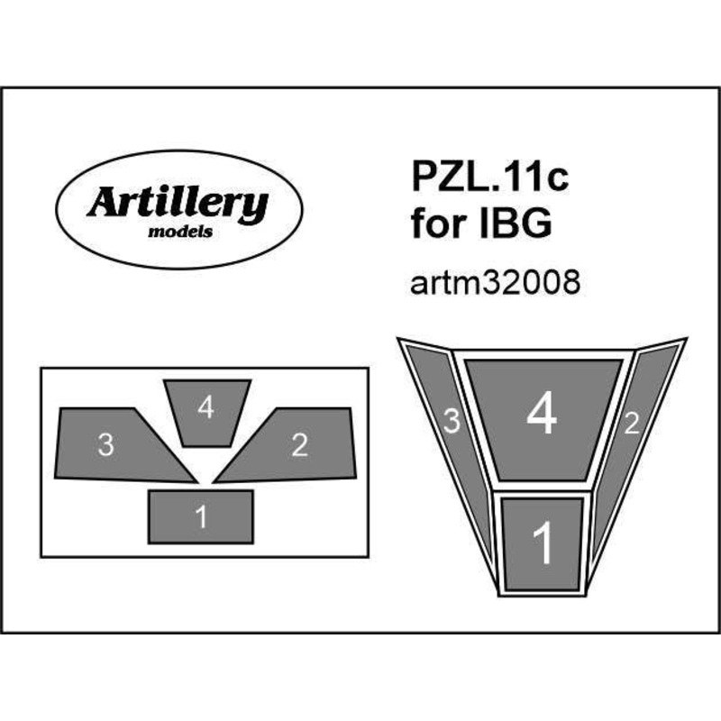 1/32 PZL P.11c canopy MASK, for IBG