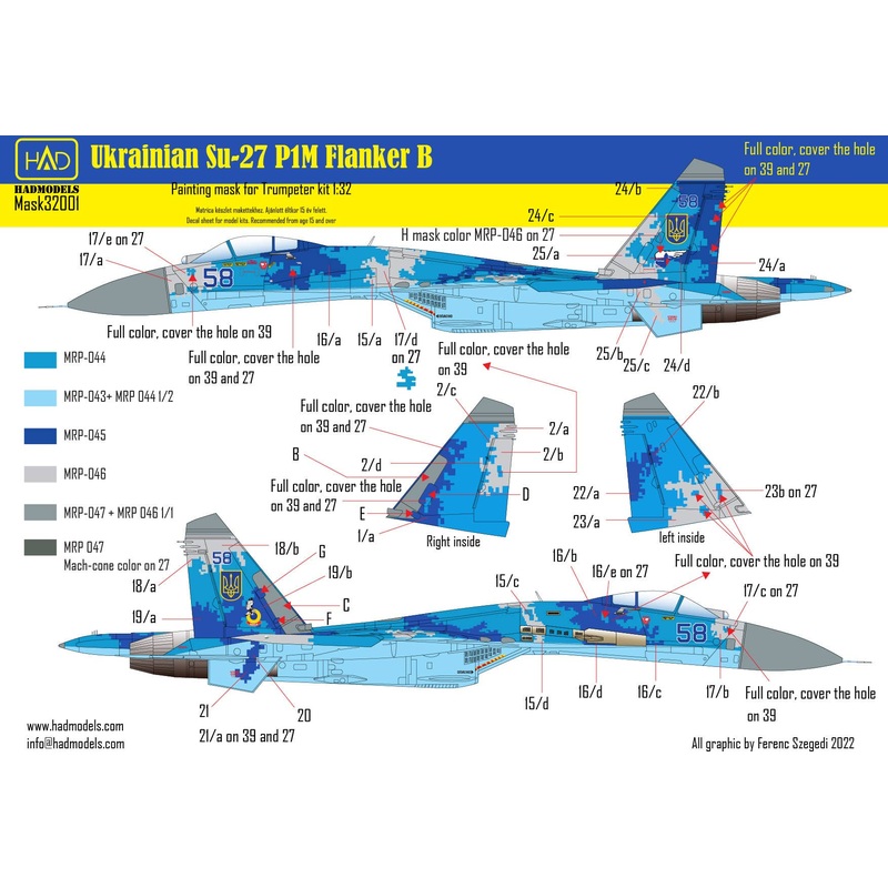 1/32 Su-27P1M Digital Camouflage Painting mask