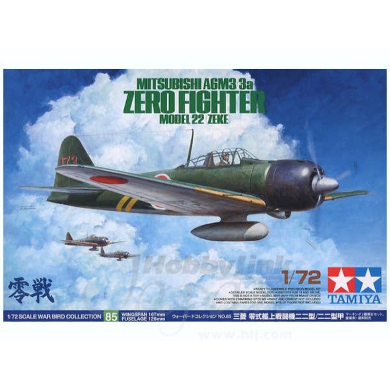 1/72 Mitsubishi A6M3/3a Zero Fighter Model 22 (Zeke)