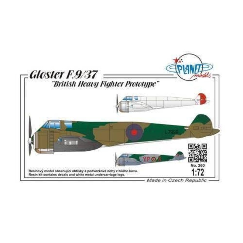 1/72 Gloster F.9/37 British Heavy Fighter Prototype