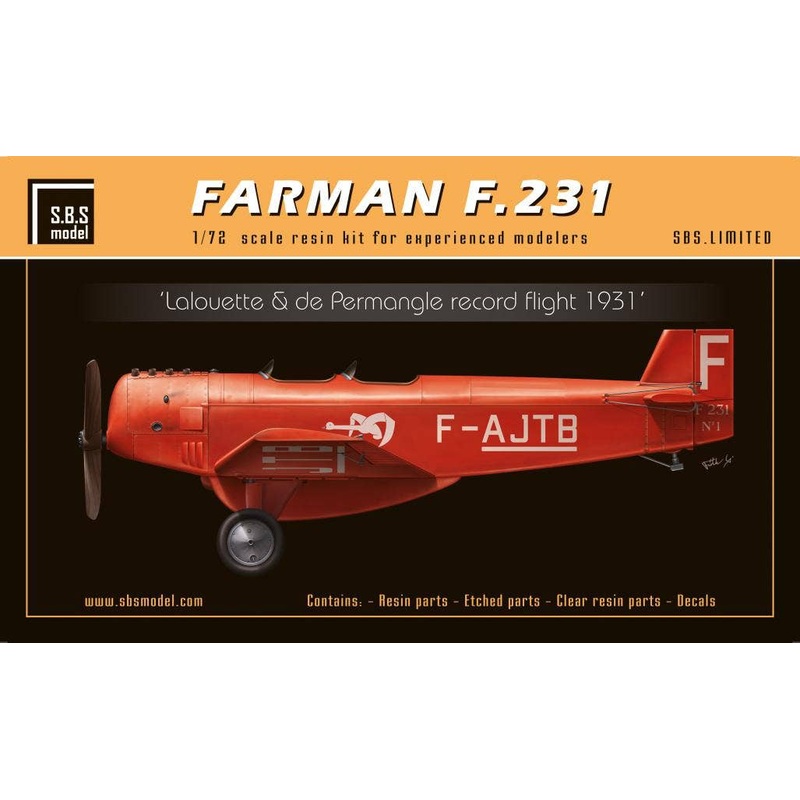 1/72 Farman F.231 Lalouette & de Permangle record flight 1931