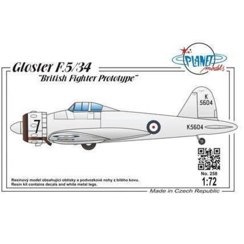 1/72 Gloster F5/34 British Fighter Prototype