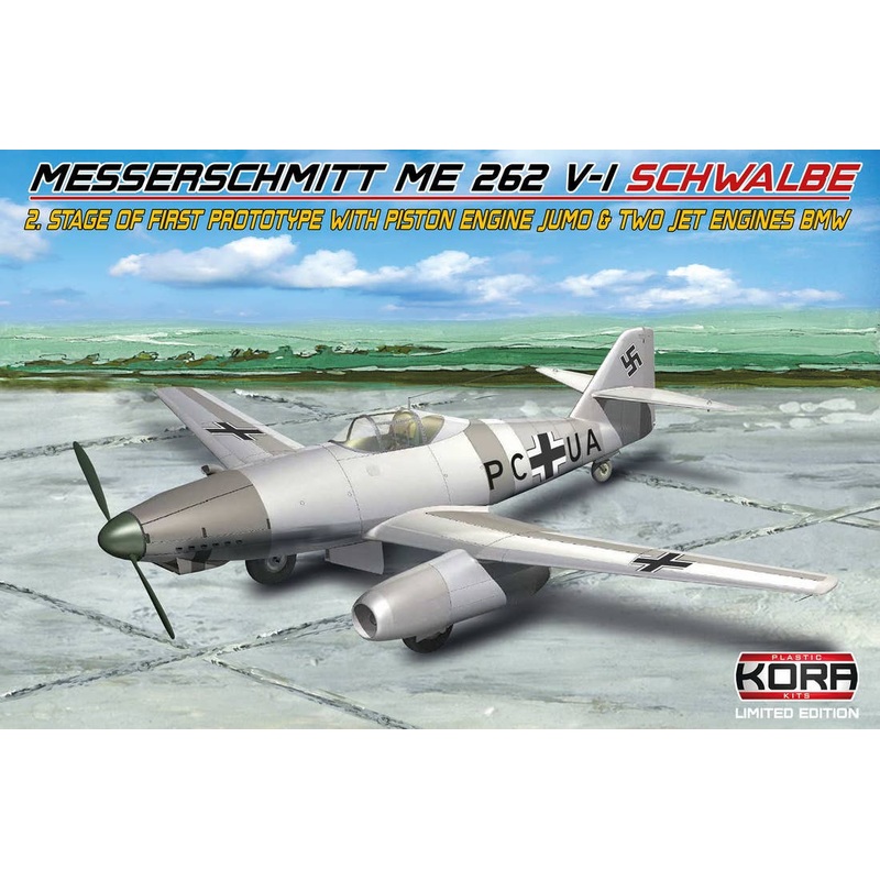 1/72 Me 262 V1 Schwalbe (Stage II, 1st Prototype w. Jumo Piston Engine & 2 BMW Jet Engines)