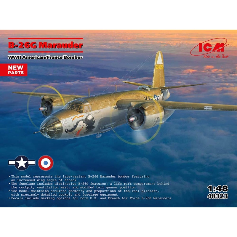 1/48 WWII American/French Bomber B-26G Marauder