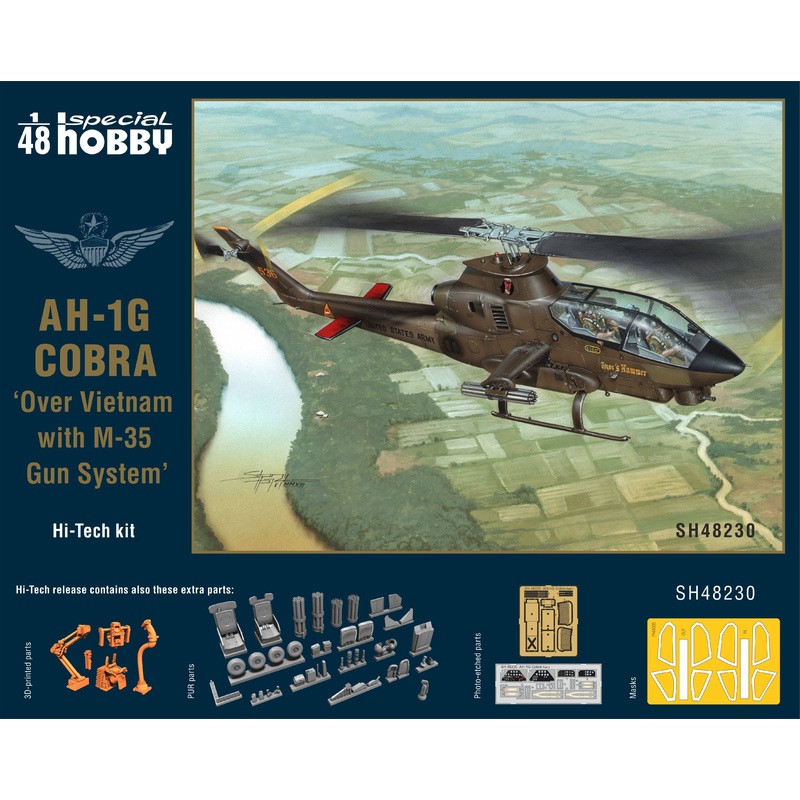 1/48 AH-1G Cobra Over Vietnam with M-35 Gun System Hi-Tech Kit