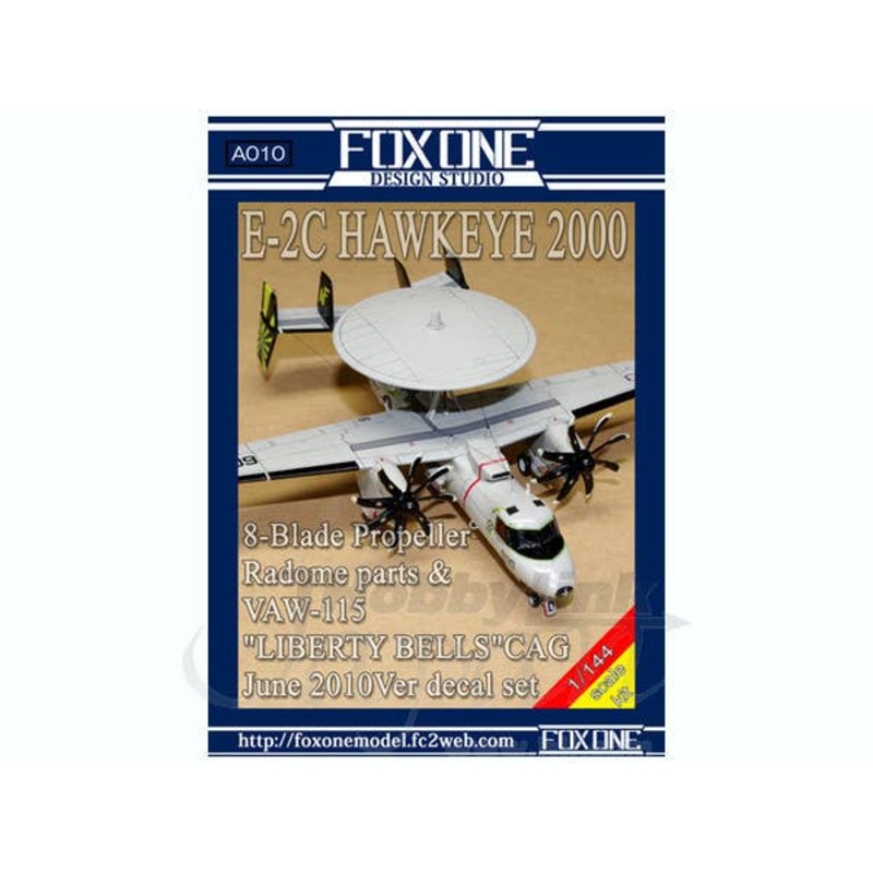 1/144 E-2C Hawkeye 2000 8-Blade Propeller, Radome Parts & VAW-115 Liberty Bells CAG June 2010 Version Decal Set