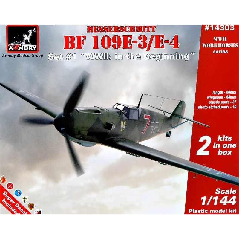 1/144 Messerschmitt Bf109E-3/4 Set #1 "WWII in the beginning"