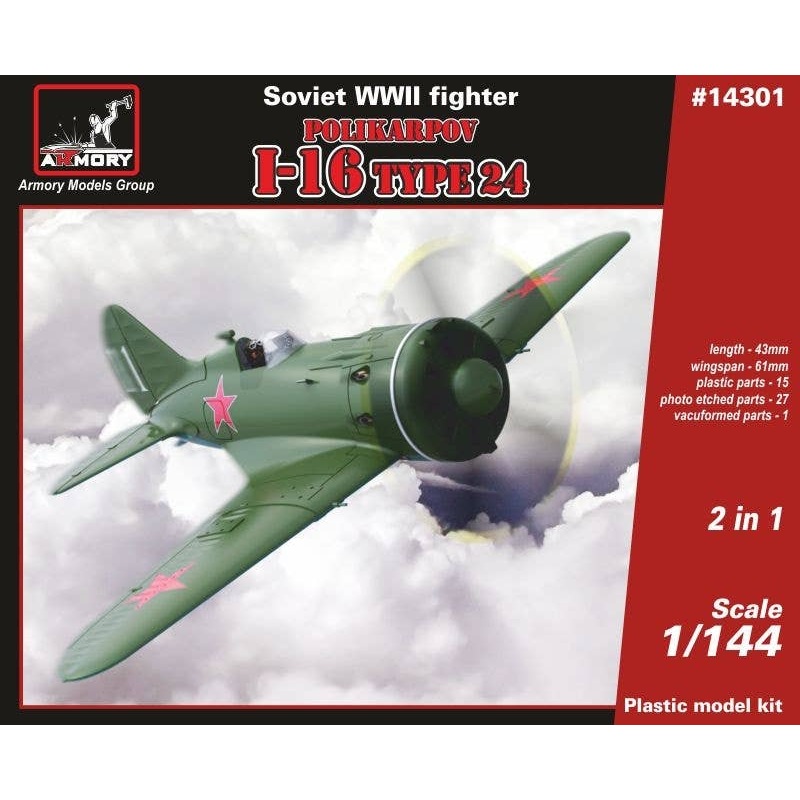 1/144 Soviet WWII Fighter Polikarpov I-16 Type 24 2 in 1