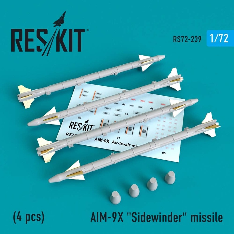 1/72 Aim-9X "Sidewinder" Missile (4 Pcs) (F-15, F-16, F-18, F-35)