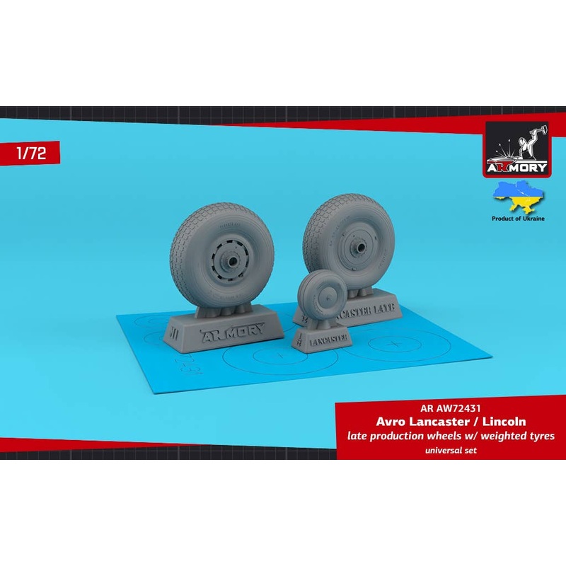 1/72 Avro Lancaster / Lincoln wheels late type w/ weighted tyres
