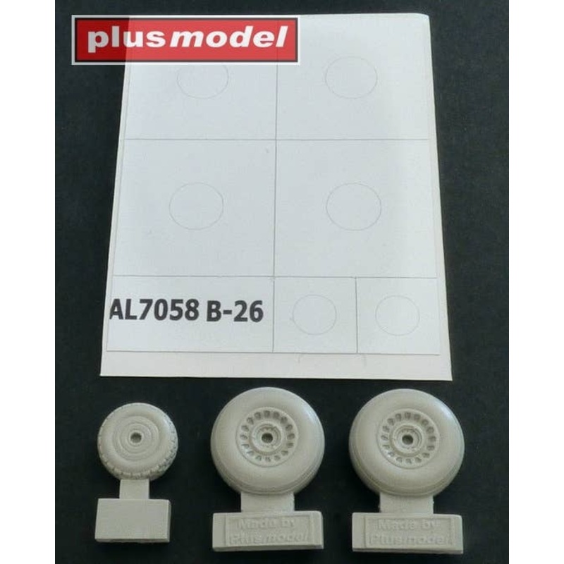 1/72 B-26 Marauder Wheelset (Early Model / Groove Tread)