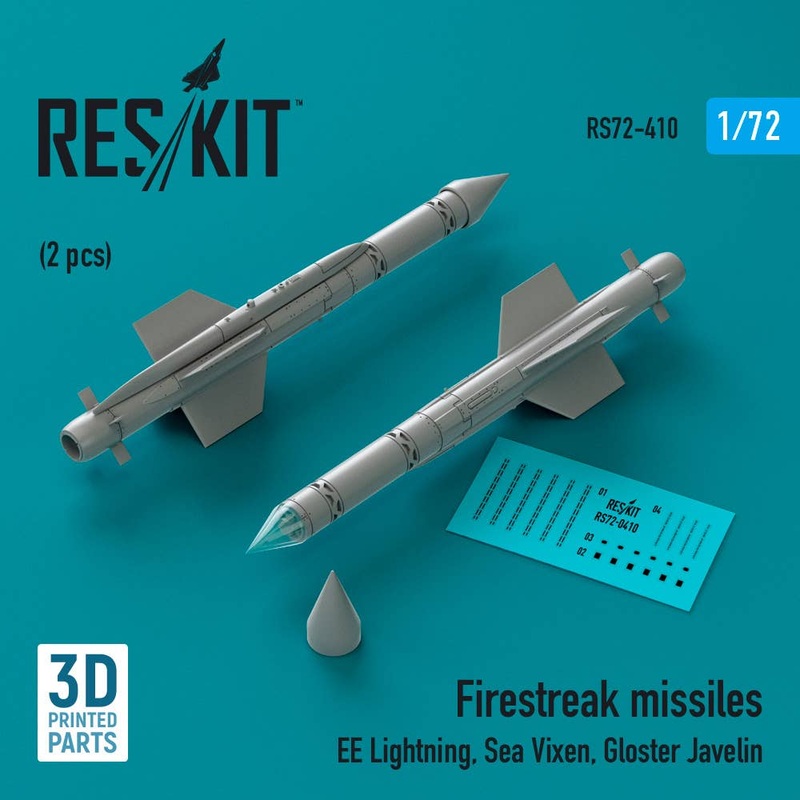 1/72 Firestreak missiles (2pcs) (EE Lightning, Sea Vixen, Gloster Javelin) (3D Printed)