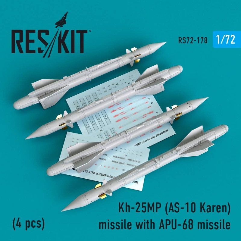 1/72 Kh-25Mp (As-10 Karen) Missile With Apu-68 (4 Pcs) (Mig-23, Mig-27, Su-17, Su-24, Su-25)
