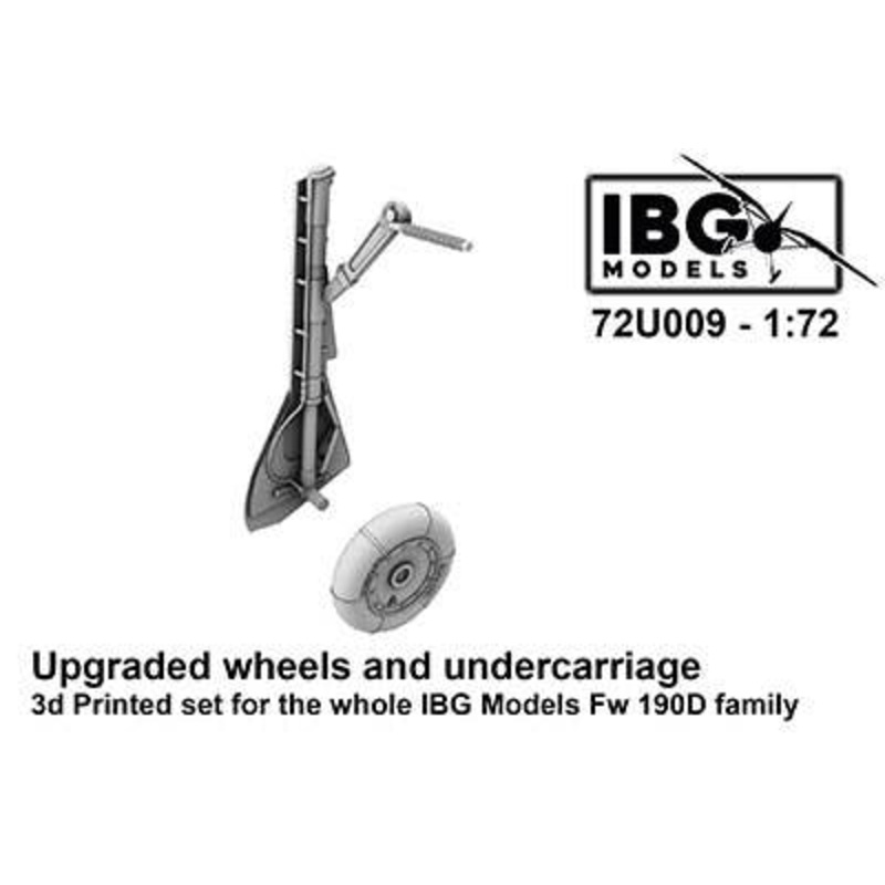 1/72 Main Landing Gear for Fw190D & Wheel for 3D Printed IBG (72U009)
