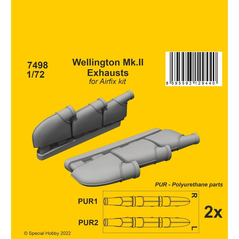 1/72 Wellington Mk.II Exhausts for Airfix Kit