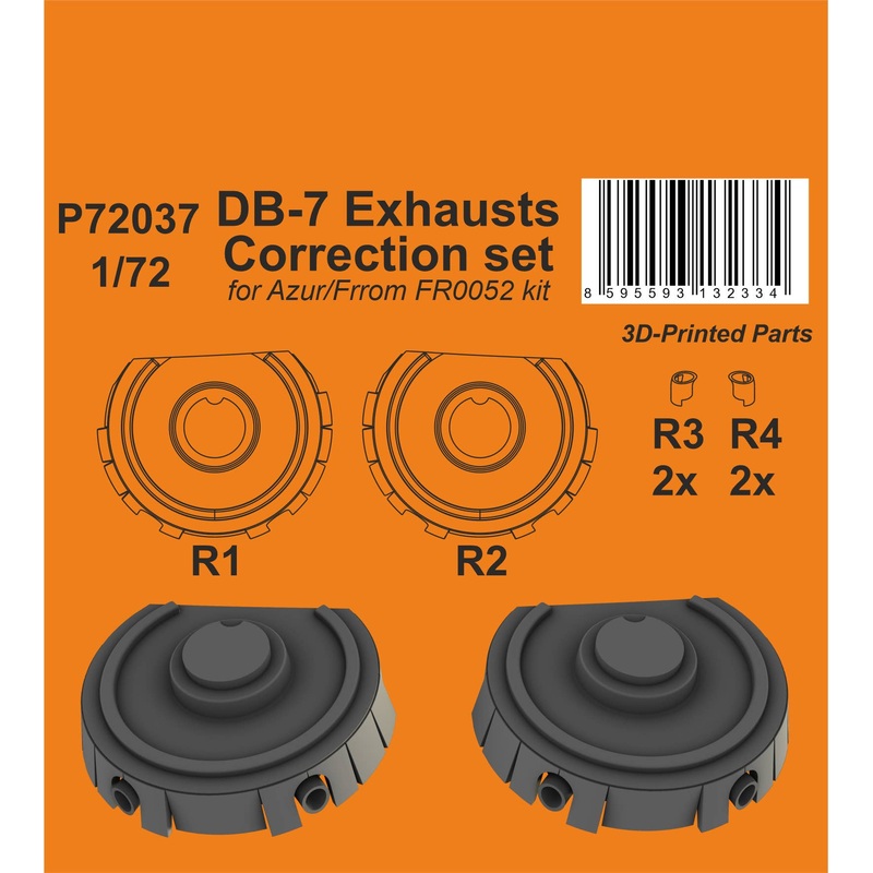 1/72 DB-7 Exhausts Correction set / for Azur/Frrom kit