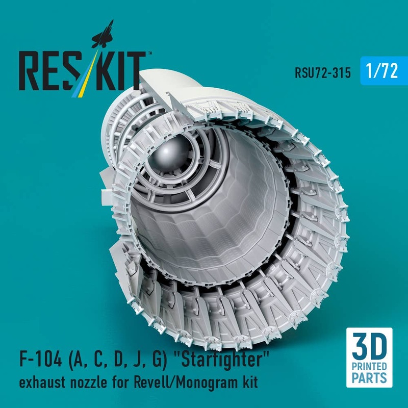 1/72 F-104 (A, C, D, J, G) Starfighter exhaust nozzle for Revell/Monogram kit (3D Printed)