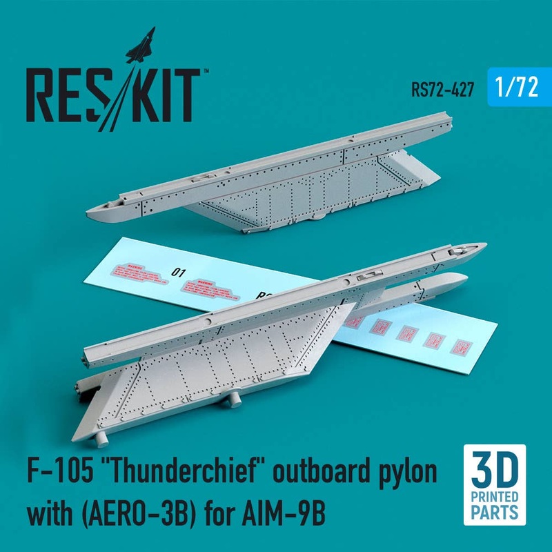 1/72 F-105 Thunderchief outboard pylon (AERO-3B) for AIM-9B (3D printing)