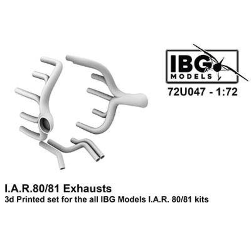 1/72 I.A.R.80/81 Exhausts 3D Printed Set for All lBG Models I.A.R. 80/81 Kits