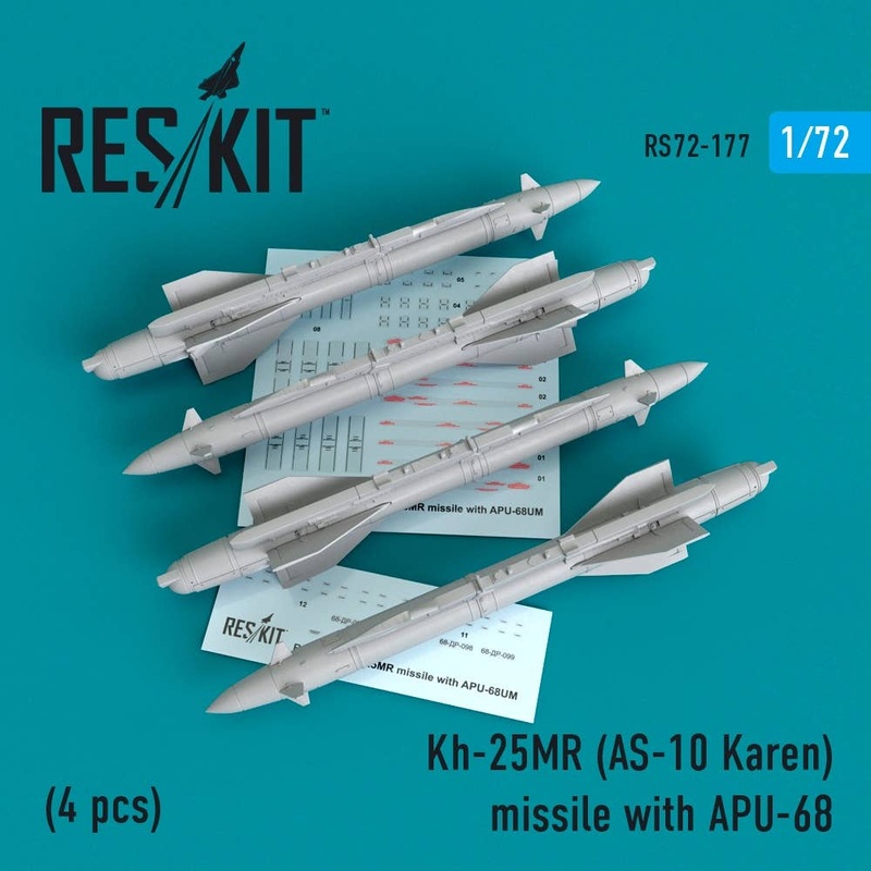 1/72 Kh-25Mr (As-10 Karen) Missile With Apu-68 (4 Pcs) (Mig-23, Mig-27, Su-17, Su-24, Su-25)
