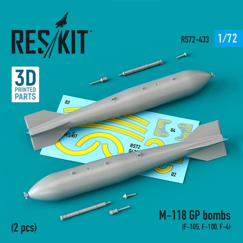 1/72 M-118 GP bombs (2 pcs) (F-105, F-100, F-4) (3D Printing)