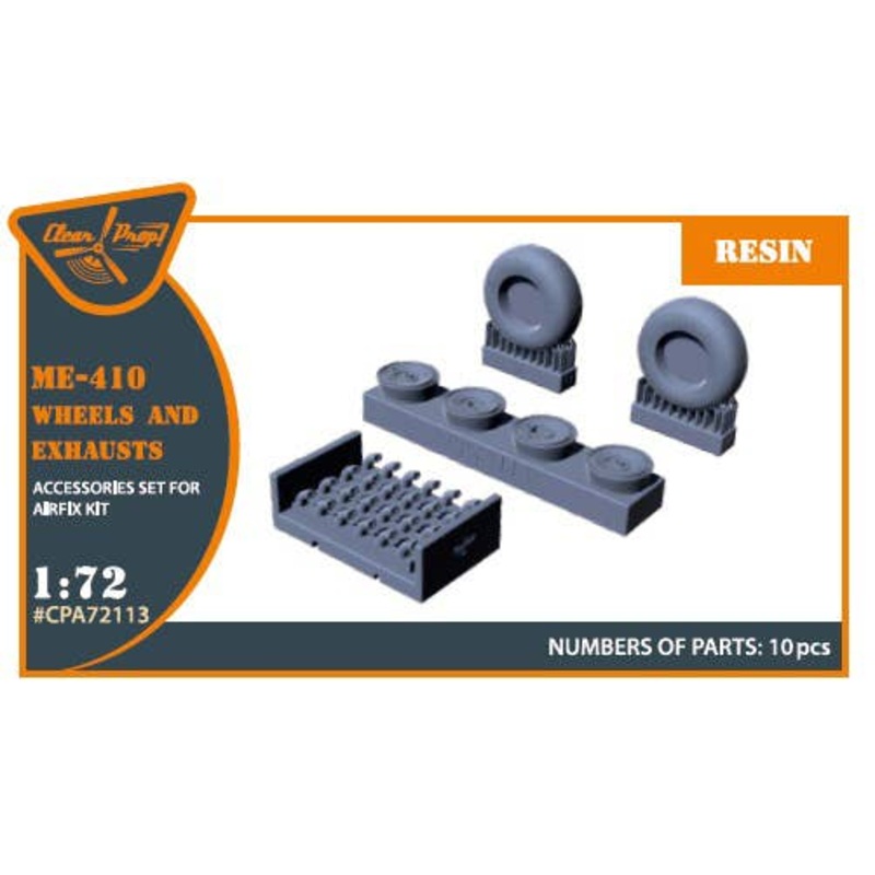 1/72 Me-410 wheels and exhausts