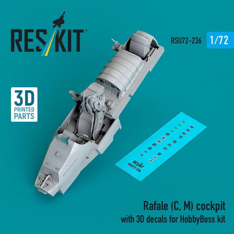 1/72 Rafale (C, M) cockpit with 3D decals for HobbyBoss kit