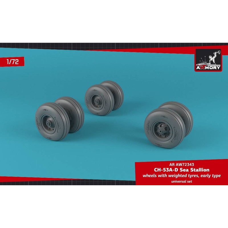 1/72 CH-53 Sea Stallion Wheels w/Weighted Tires, Early