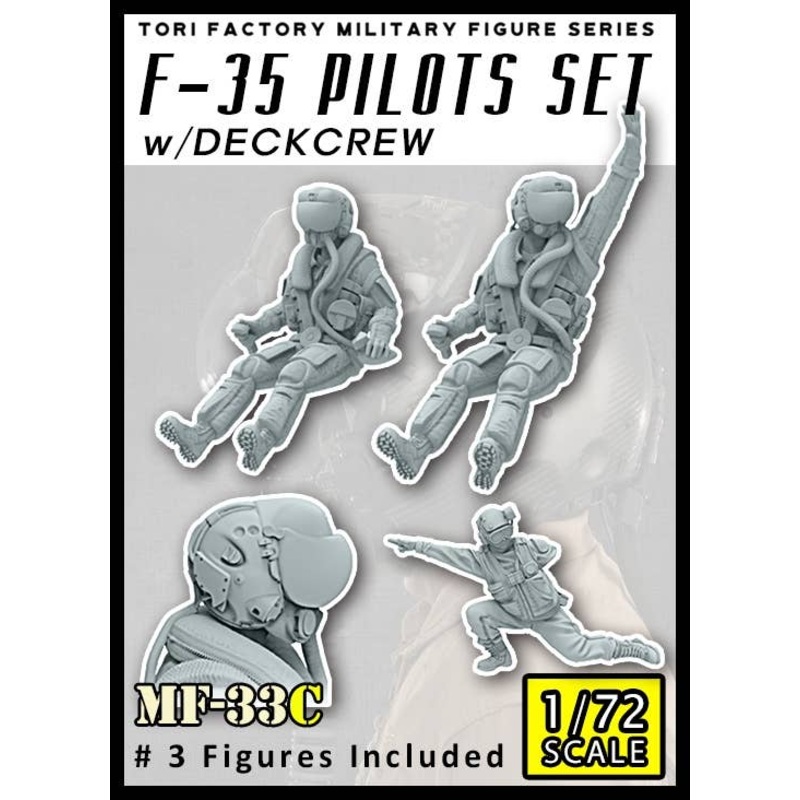 1/72 F-35 Marine Corps Pilot Set with Deck Crew (3 Figure Set)
