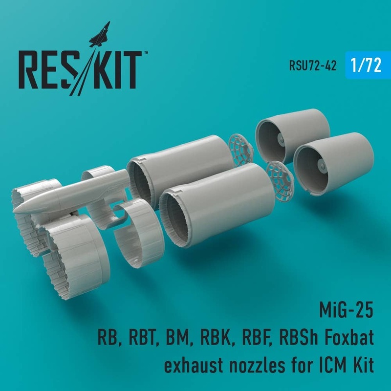 1/72 MiG-25 RB, RBT, BM, RBK, RBF, RBSh Foxbat Exhaust Nozzles (for ICM)
