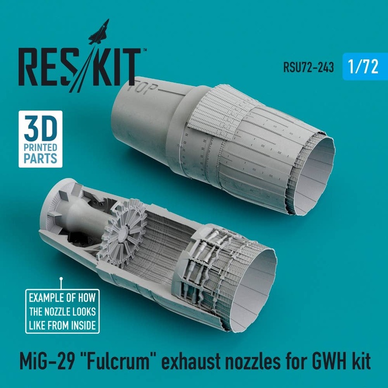 1/72 MiG-29 Fulcrum exhaust nozzles for GWH kit (3D printing + Resin)