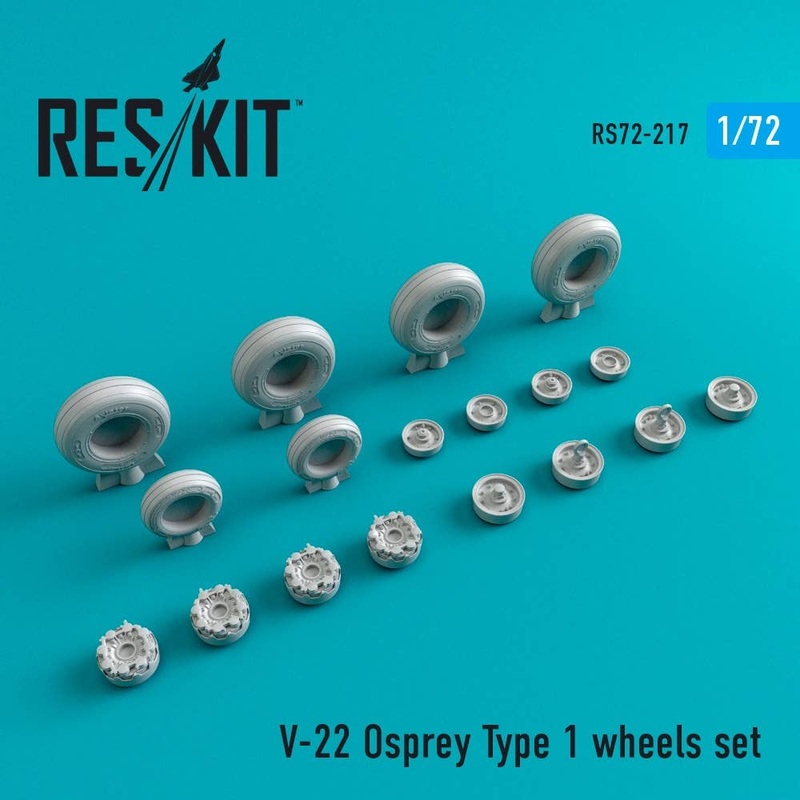 1/72 V-22 Osprey Type 1 Wheels Set (for Hasegawa/Italeri)