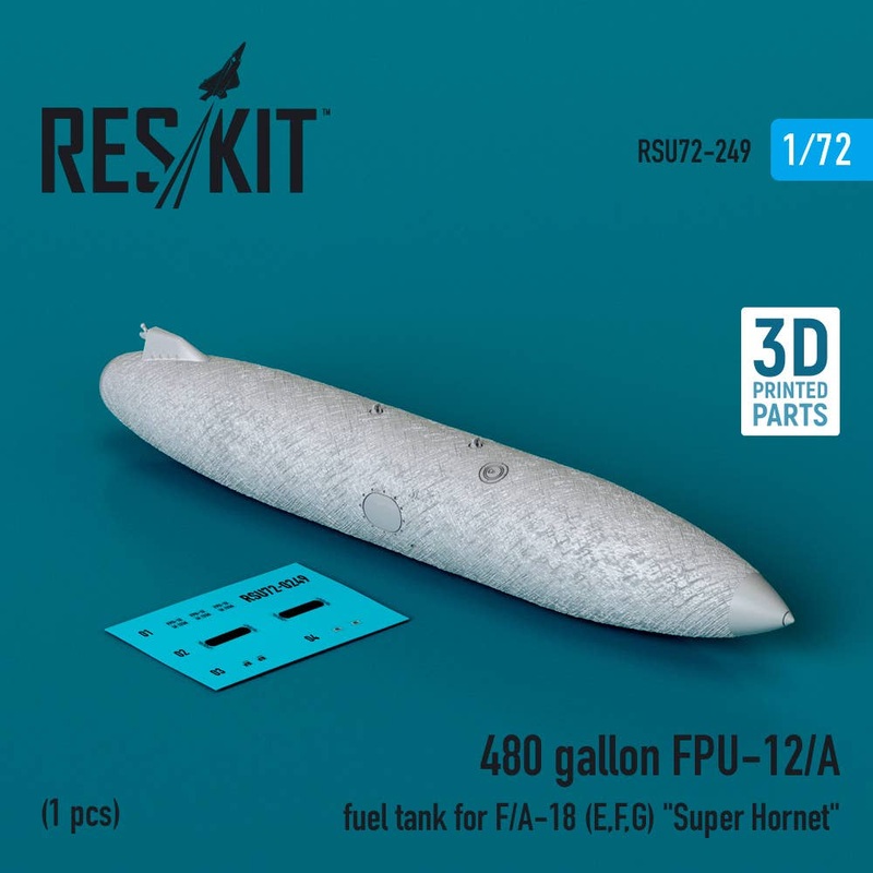 1/72 480 gallon FPU-12/A fuel tank for F/A-18 (E,F,G) Super Hornet (1 pcs) (3D Printed)