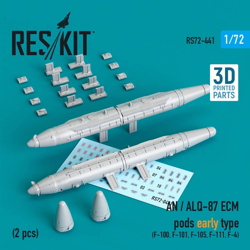 1/72 AN / ALQ-87 ECM pods early type (2 pcs) (F-100, F-101, F-105, F-111, F-4) (3D printing)