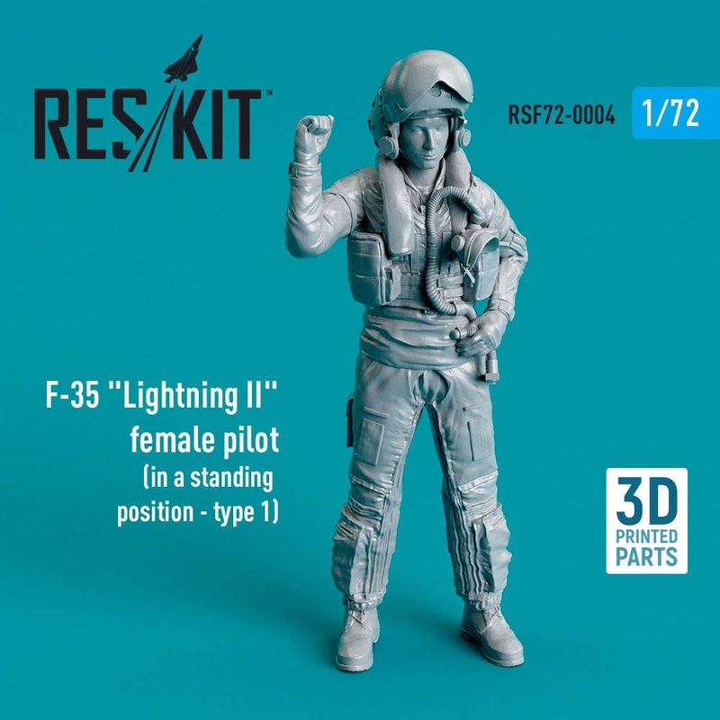 1/72 F-35 Lightning II female pilot (in a standing position - type 1) (3D Printed)