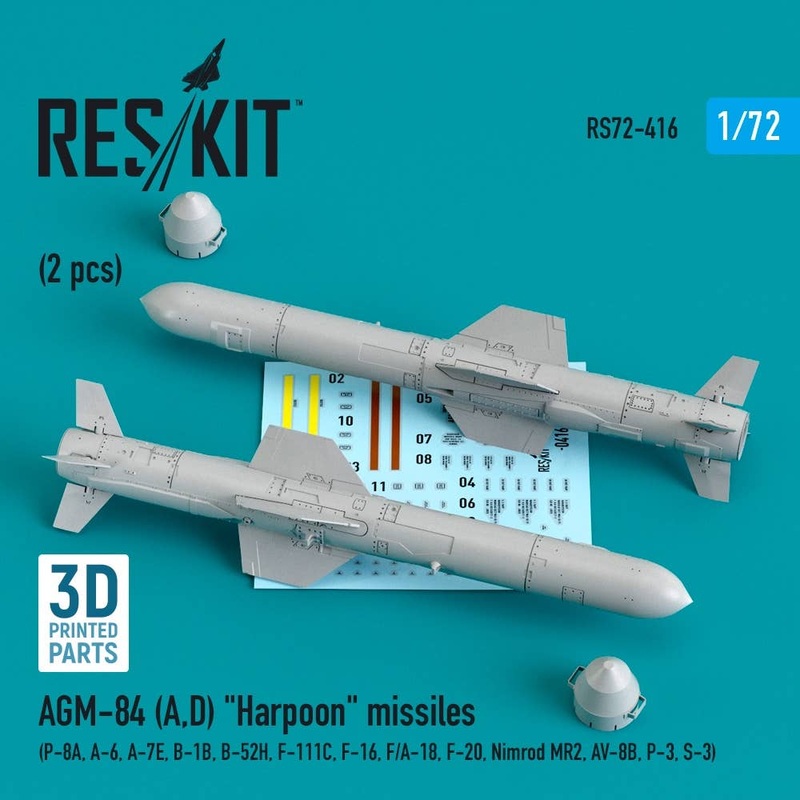 1/72 AGM-84 (A,D) Harpoon missiles (2 pcs) (3D Printing)