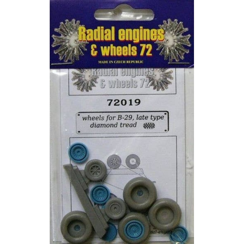 1/72 B-29 Wheels Late - Diamond Tread