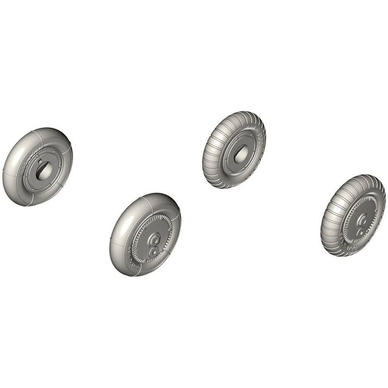 1/72 Bf 109G-6 Wheel Set (Smooth and Ribbed Tyres) (for Tamiya)