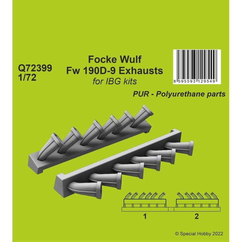 1/72 Focke Wulf Fw 190D-9 Exhausts / for IBG kits