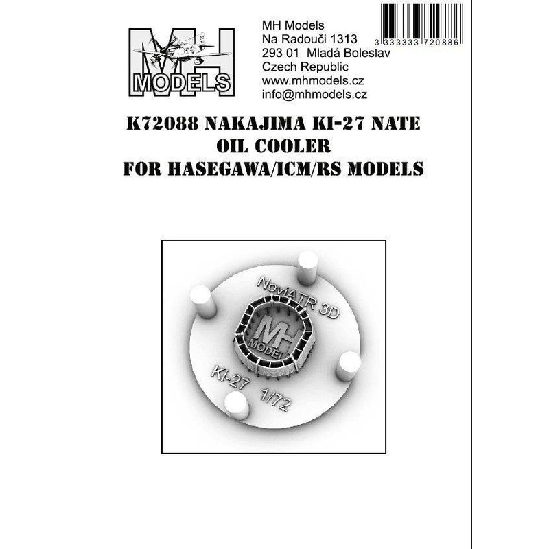 1/72 Nakajima Ki-27 Nate Oil cooler for Hasegawa/ICM/RS Models