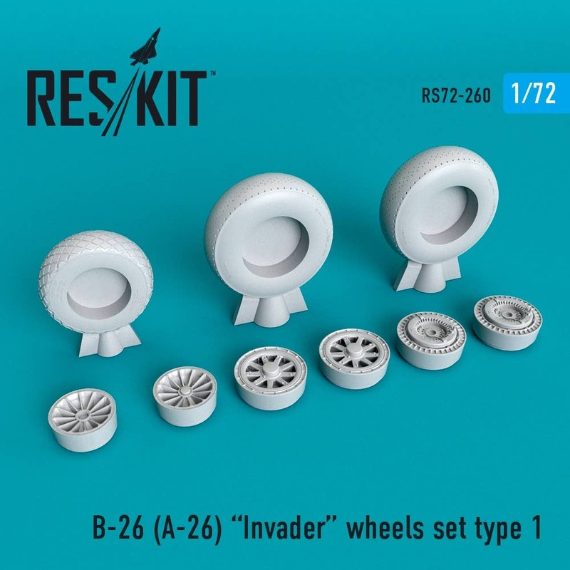 1/72 B-26 (A-26) Invader Wheels Set Type 1