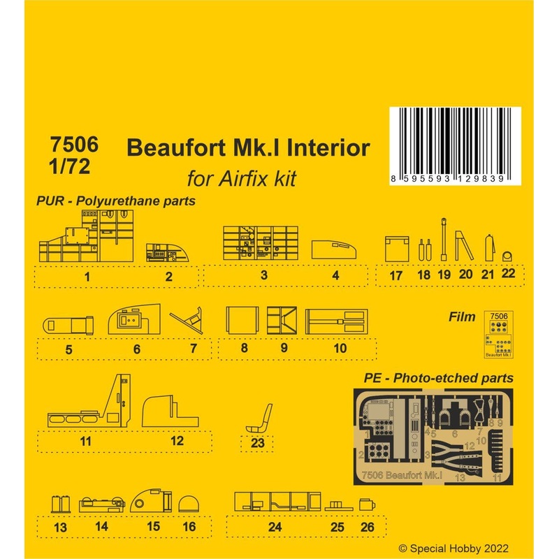 1/72 Beaufort Mk.I Interior / for Airfix kit