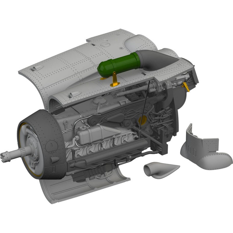 1/72 Bf 109G-6 Engine PRINT (for Eduard)