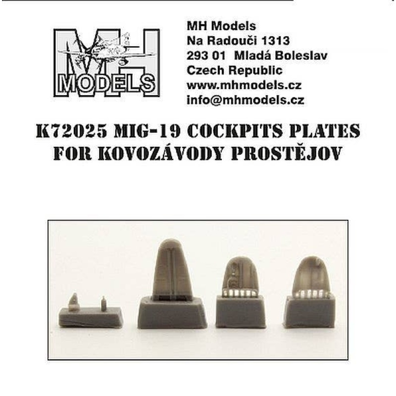 1/72 MiG-19 cockpit plates for Kovozavody Prostejov