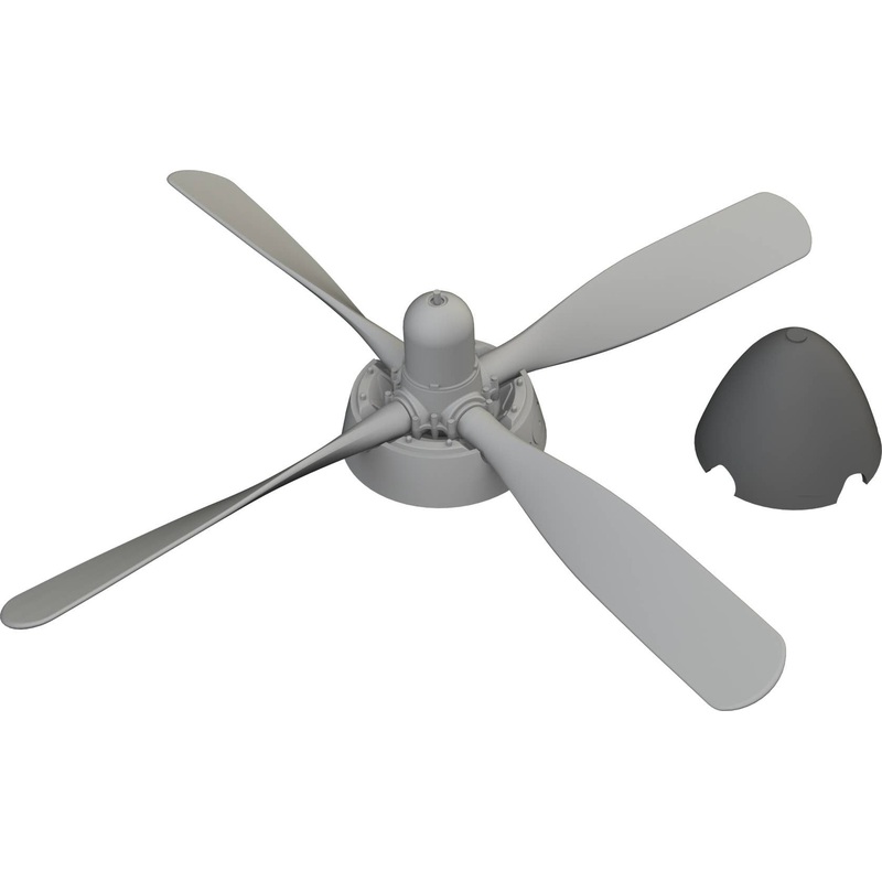 1/72 P-51D Hamilton Standard propeller uncuffed PRINT (for Eduard)