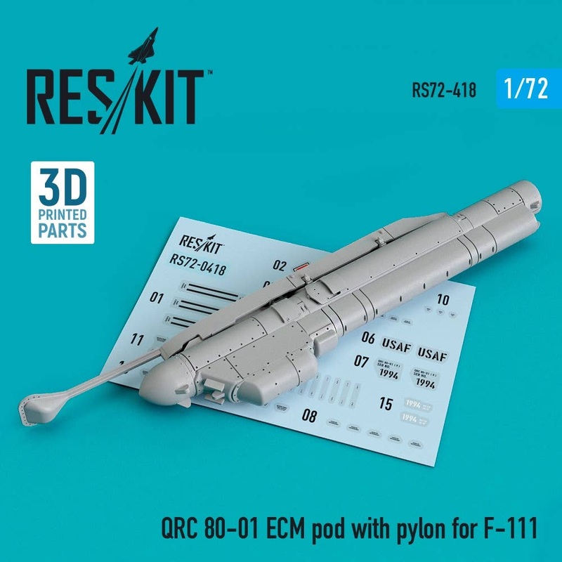 1/72 QRC 80-01 ECM pod with pylon for F-111 (3D printing)