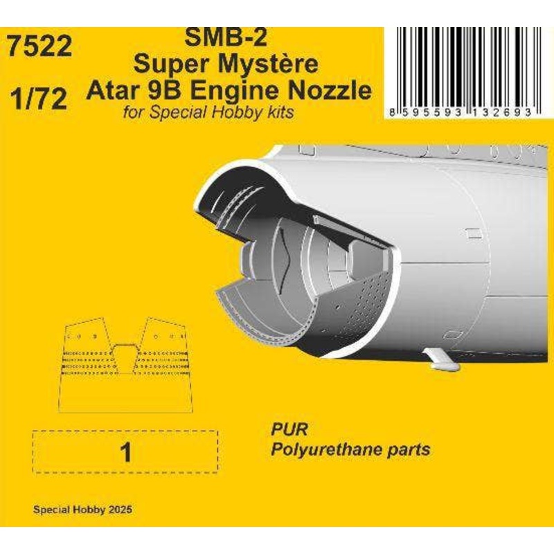 1/72 SMB-2 Super Mystere Atar 9B Engine Nozzle / for Special Hobby kit